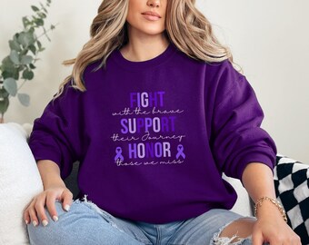 Bauchspeicheldrüsenkrebs Bewusstsein Shirt Support Squad, lila Band Shirt, Bauchspeicheldrüsenkrebs Unterstützung T-Shirt, Bauchspeicheldrüsenkrebs Familie Support Shirt