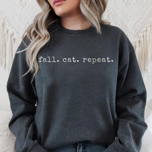 Katzen-Shirts, Katzenliebhaber Geschenk, Herbst-Shirts, Herbst-Sweatshirt, Herbstgeschenke, Herbst-Shirts, trendiges Herbst-Shirt, lustiges Katzen-Shirt, gemütliches Saison-Shirt