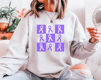 Bauchspeicheldrüsenkrebs Bewusstsein Shirt Support Squad, Bauchspeicheldrüsenkrebs Sweatshirt, lila Band Shirt, Bauchspeicheldrüsenkrebs Familie Support Shirt