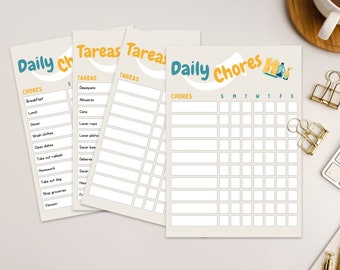 To-do-list for families ready for printing! Daily and weekly chores' checklist. Instant download.