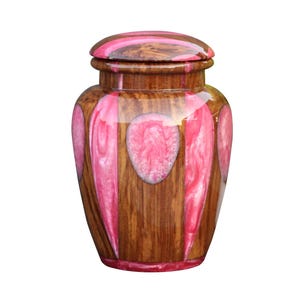Wooden Cremation Urns for Human Ashes - Decorative Funeral Urn Box - Burial Urn for Adult Female & Male - Wood Urn for Ashes