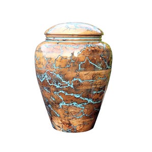 Fractal Burning Turn Wood Resin and Wooden Cremation urn for human ashes Large Urn box Threaded Lid Funeral Adult Urn ashes Wooden Urn