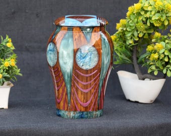 Rosewood Cremation Urn for Ashes: Threaded Lid Keepsake