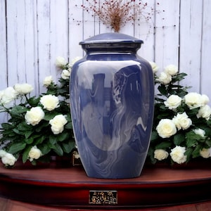 Large Black Cremation Urn: Decorative Memorial Ash Keepsake