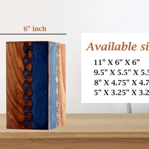 Rosewood Cremation Urn: Resin Inlay, Adult Funeral Urn (Up to 250 CB)