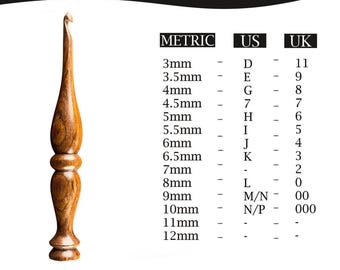 Ergonomic Rosewood Crochet Hook Set (3.5mm-12mm)