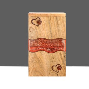 Wooden cremation urn for Dog | Urns for ashes | Cremation box | Wooden urn | Keepsake urn for Dog ashes | urn for Pet