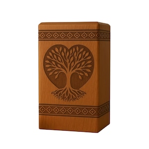 Handcrafted Rosewood Cremation Urn: Funeral Urn Box for Ashes