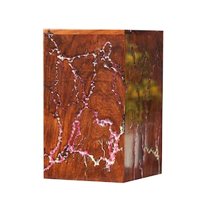 Personalized Urn For Human Ashes, Cremation Urn, Pink Resin Lichtenberg Figure Urn for human ashes - Stunning Wood Urn, up to 250 CB