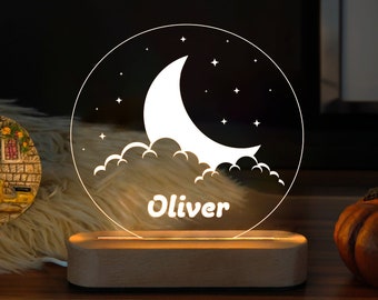 Custom Night Light - Personalized Night Light - Custom Name Night Light - Kids Room Decor - Personalized Gift For Kids - Dreamy Moon Light