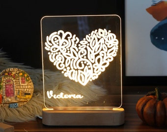 Custom Night Light - Valentines Day Gift - Personalized Night Light - Custom Name Night Light - Gift for Mommy - Names And Date