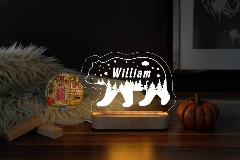 Custom Night Light with Moon &  Stars- Personalized Night Light - Custom Name Night Light - Room Decor Kids - Personalized Gift For Kids -Night Light -Baby Night Light - Kids Night Light - 1st Birthday - Night light for kids - Personalized Gift