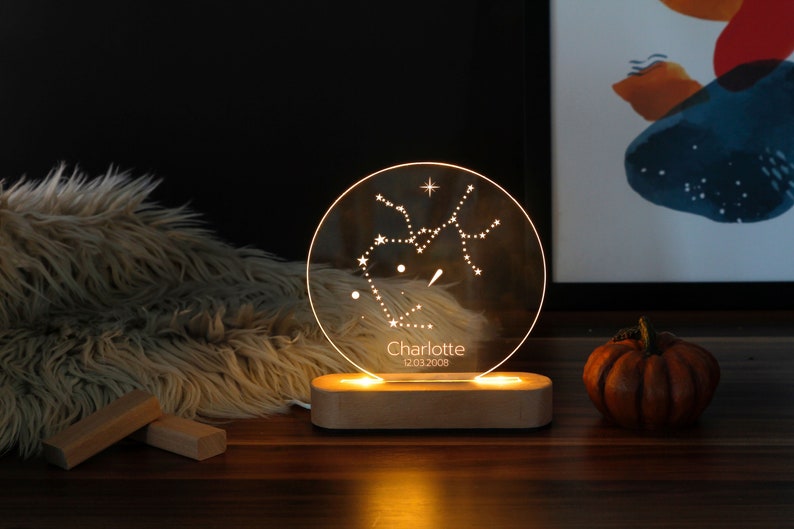 Custom Night Light with Moon &  Stars- Personalized Night Light - Custom Name Night Light - Room Decor Kids - Personalized Gift For Kids -Night Light -Baby Night Light - Kids Night Light - 1st Birthday - Night lght for kids - Personalized Gift