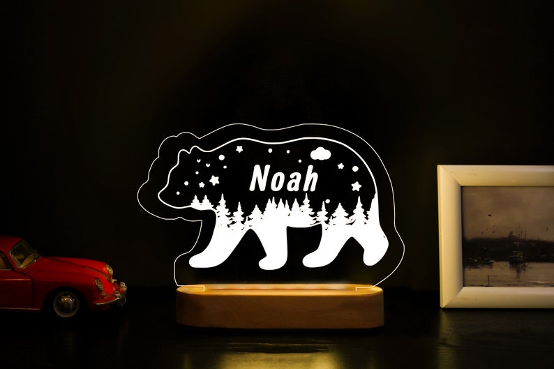 Custom Night Light with Moon &  Stars- Personalized Night Light - Custom Name Night Light - Room Decor Kids - Personalized Gift For Kids -Night Light -Baby Night Light - Kids Night Light - 1st Birthday - Night light for kids - Personalized Gift