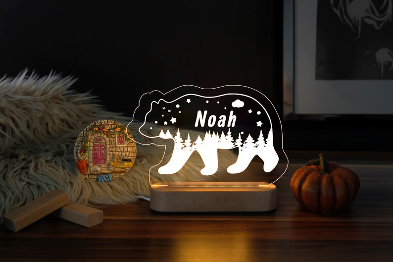 Custom Night Light with Moon &  Stars- Personalized Night Light - Custom Name Night Light - Room Decor Kids - Personalized Gift For Kids -Night Light -Baby Night Light - Kids Night Light - 1st Birthday - Night light for kids - Personalized Gift