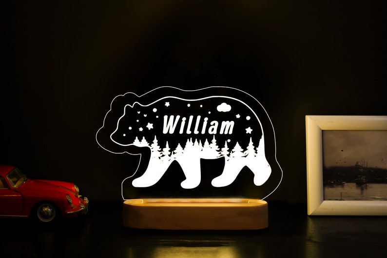 Custom Night Light with Moon &  Stars- Personalized Night Light - Custom Name Night Light - Room Decor Kids - Personalized Gift For Kids -Night Light -Baby Night Light - Kids Night Light - 1st Birthday - Night light for kids - Personalized Gift