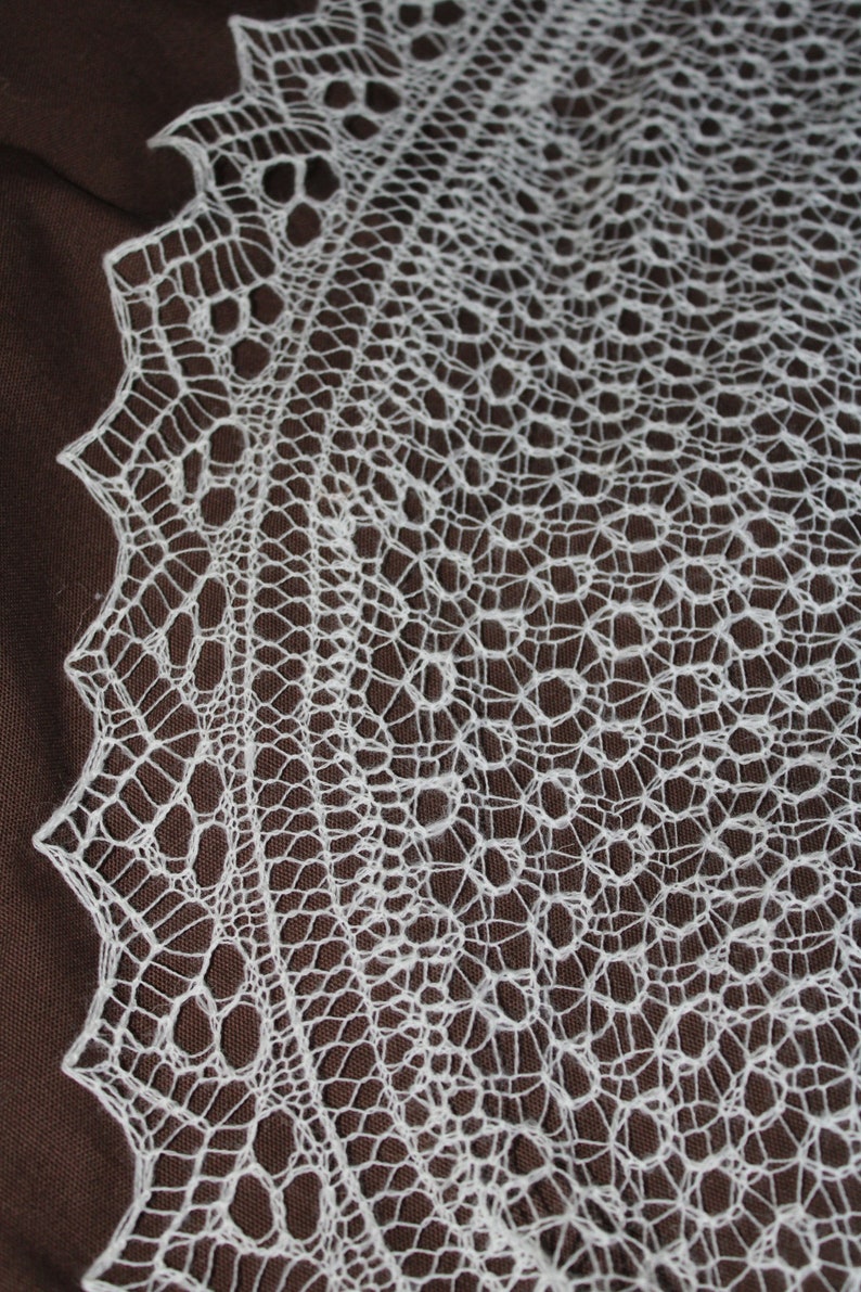 Knitted Lace Wedding Shawl/Wrap/White/Large zdjęcie 2