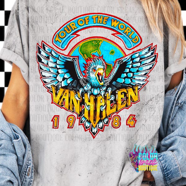 Sweatshirt Van Halen Tour 1984 – Vintage, Coupe Regular, Multicolor, Unisexe