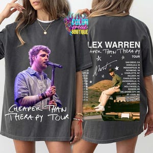 Alex Warren Tour Shirt – Cheaper Than Therapy Comfort Colors Tee, DTF Printed Concert Merch, Oversized Y’allternative Sad Baddie Fit