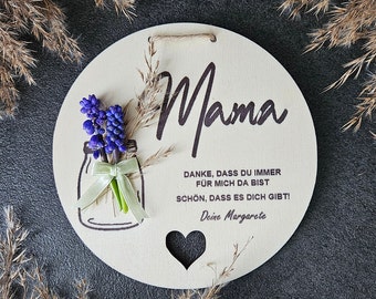 Personalisisertes Muttertagsgeschenk I Muttertag I Danke Mama  I Geschenk Muttertag I Holzschild