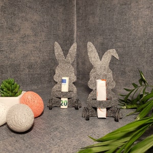 Geschenkverpackung Hase Schokohase Geldgeschenk Ostern Mitbringsel Kleines Dankeschön Filz Bild 3