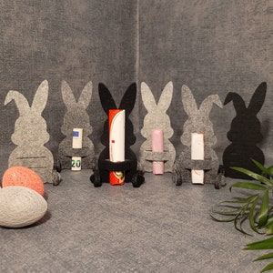 Geschenkverpackung Hase Schokohase Geldgeschenk Ostern Mitbringsel Kleines Dankeschön Filz Bild 1