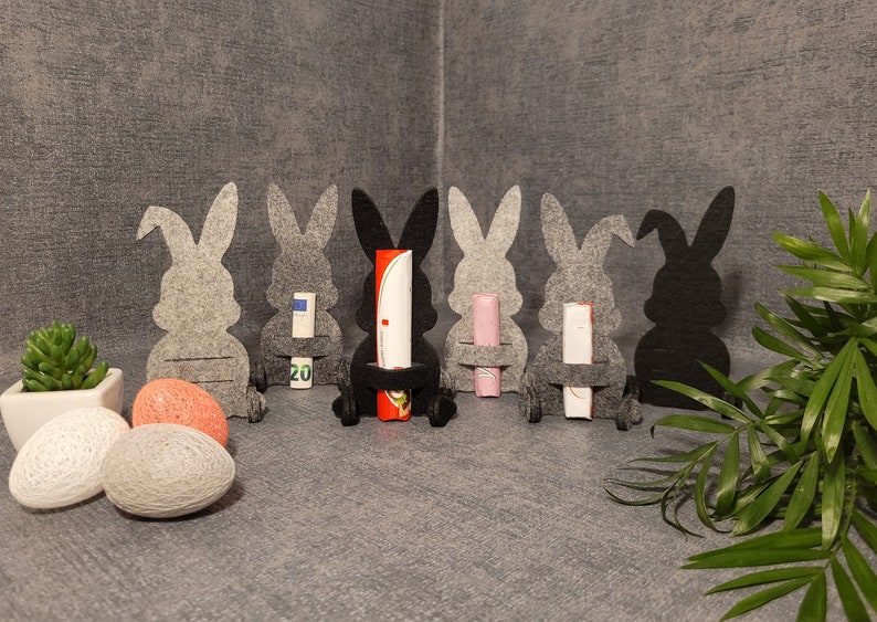 Geschenkverpackung Hase Schokohase Geldgeschenk Ostern Mitbringsel Kleines Dankeschön Filz Bild 1