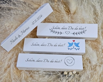 Gastgeschenk Hochzeit I Personalisierte Geschenkbox I  Schön dass Du da bist I Schokobox für Hochzeiten, Feiern, Geburtstage I Dankeschön