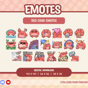 Red Crab Emotes - Twitch | Discord