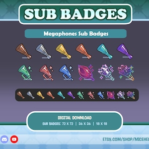 Megaphones Sub Badges - Twitch | Discord