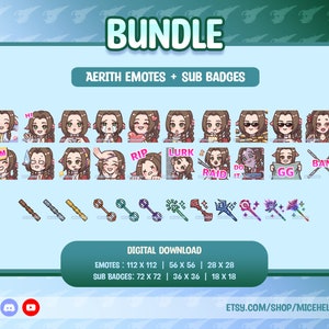 Aerith Emotes - Twitch | Discord Bundle
