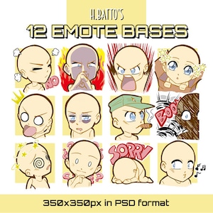 Base Emotes for Twitch or Discord, Draw your own Emotes!