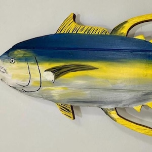 Hand Made Driftwood Painted Tuna