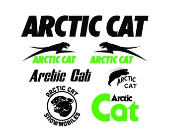 Paquete de 6 archivos SVG: Arctic Cat Snowmobile Modern + Vintage Logos - SVG para Cricut o cortador de vinilo - Svg - Jpg - Png - Archivos Ai