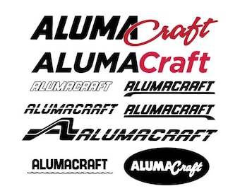 Paquete de 8 archivos SVG: Logotipos modernos y vintage de barcos de ALUMACRAFT - SVG para Cricut o cortador de vinilo - Archivos Svg - Jpg - Png - Ai