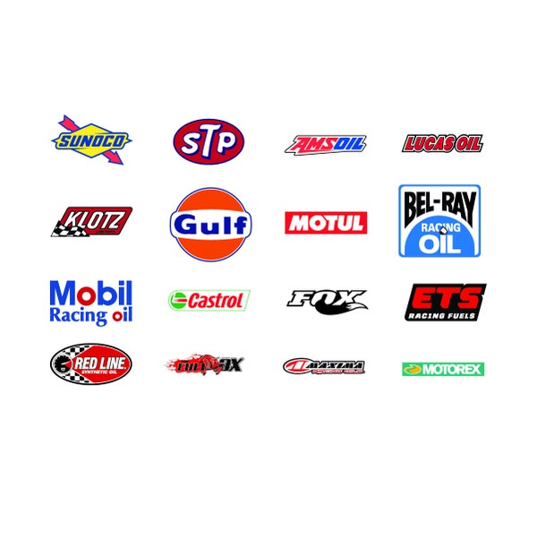 SVG 16 Pack - Motocross Racing Fuels and Gas Logo Sponro Graphics - SVG Files for Cricut or Vinyl Cutter - Svg - Ai - Jpeg - Png Image