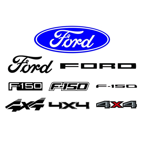 SVG 9 Pack - Ford F-150 4x4 90's and Modern Eras Graphics - SVG Files for Cricut or Vinyl Cutter - Svg - Ai - Jpeg - Png Image