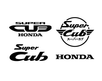 SVG 4 PACK: Gráficos del logotipo de Honda Super Cub Mini Bike - SVG para Cricut o cortador de vinilo - Svg - Jpg - Png - Archivos Ai