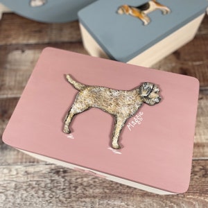 Handpainted Dog Breed Memory Box, Wooden Keepsake Box for Dogs, Dog Loss, Dog Memorial Gift image 1