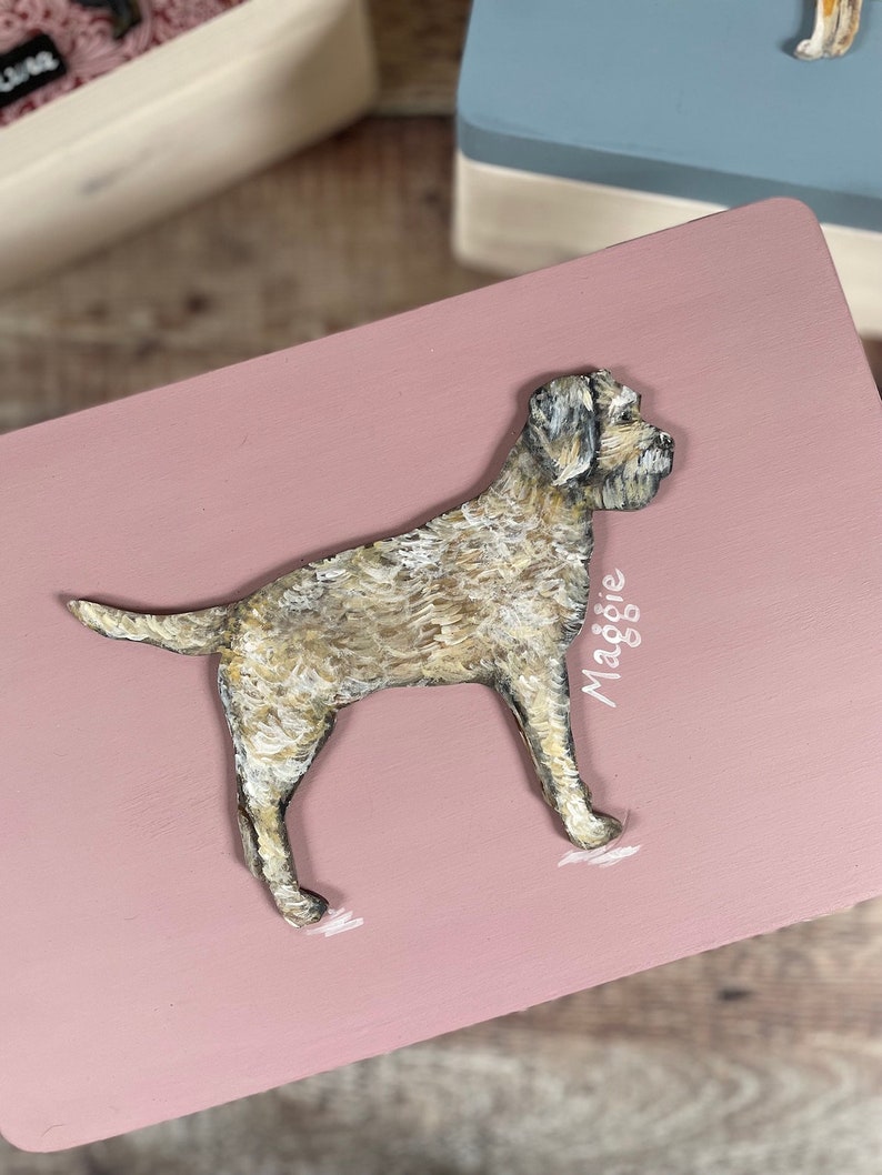 Handpainted Dog Breed Memory Box, Wooden Keepsake Box for Dogs, Dog Loss, Dog Memorial Gift image 9