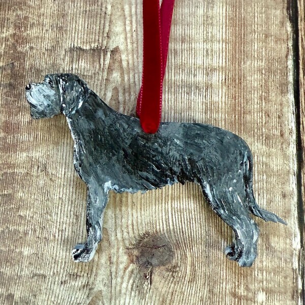 Hand-Painted Irish Wolfhound Christmas Ornament: Personalized Dog Portrait