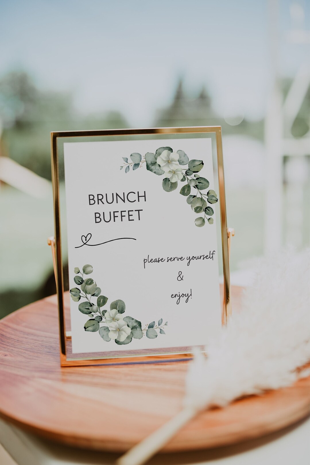 Eucalyptus Brunch Buffet Printable Sign Etsy
