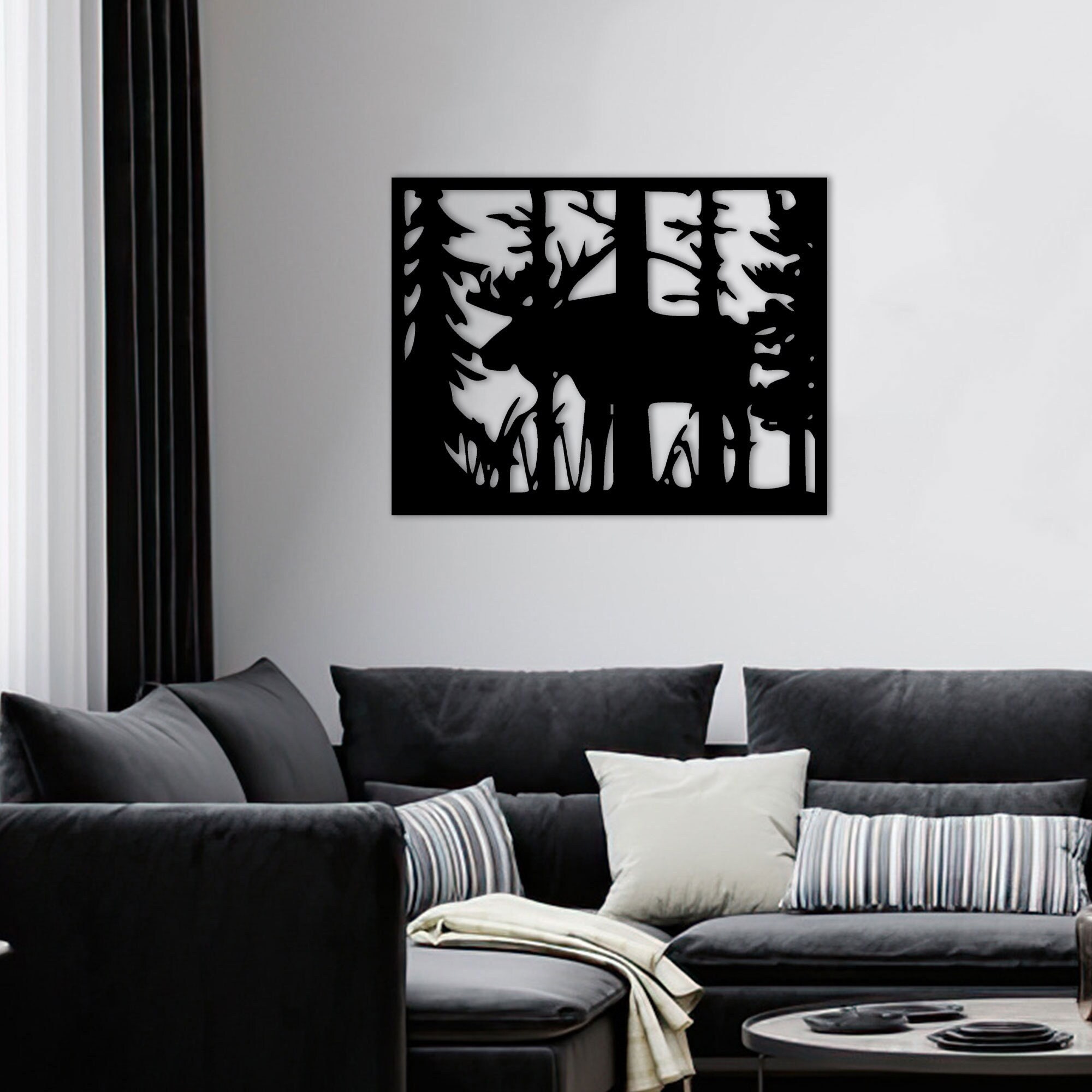 Deer in the Forest, Deer Wall Art, Wildlife Wall Decor, Metal Wall Art