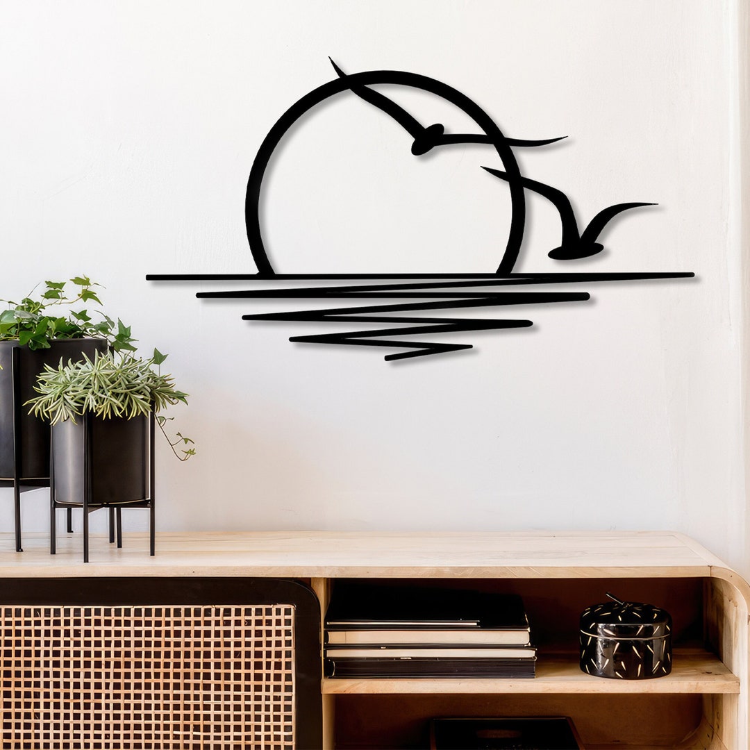 Sunrise Metal Wall Art, Minimalist Wall Decor, Mid Century Decor, Boho
