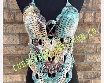 Custom size Viral Threads Halter Top / Boho Top / Crochet Top / Halter Top / Summer Top / Free Shipping/ Ready To Ship