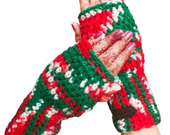 Crochet Fingerless Gloves for Women, Mittens for Women, Hand Knitted, Wool Handwarmers, Ladies Gloves, Fingerless Gloves Crochet Pattern