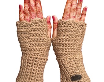 Crochet Fingerless Gloves for Women, Mittens for Women, Hand Knitted, Wool Handwarmers, Ladies Gloves, Fingerless Gloves Crochet Pattern