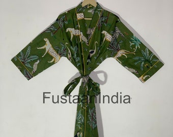 Indian Cotton Kimono Robe, Dressing Gown, Bridesmaid Robe, Bath Robe, Dressing Gown, Robes For Women, Wedding Robe