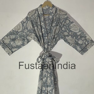 Cotton Kimono Bathrobe Floral Print Valentines Day Gift Bathrobe Turkish Bathrobe Cardigan Nightwear Dressing Gown Beach Bikini Summer