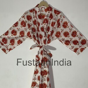 Bath Robe,Cotton Kimono,Indian Hand block print Cotton Bath Robe,Night Wear Suit,Swim Wear,Dressing Gown.Cotton Bridesmaid Gown